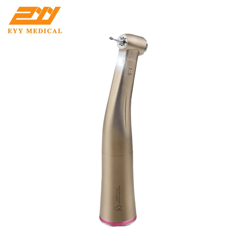 

EYY Dental 1:5 увеличивающая скорость наконечник Стандартная головка против контр-угла оптического волокна красное кольцо четыре кнопки распыле...