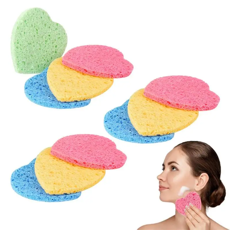

Губки для мытья лица, натуральные очищающие губки для лица, подкладки, 10 шт., очищающие подушечки для лица для этапа мойки, удаления макияжа