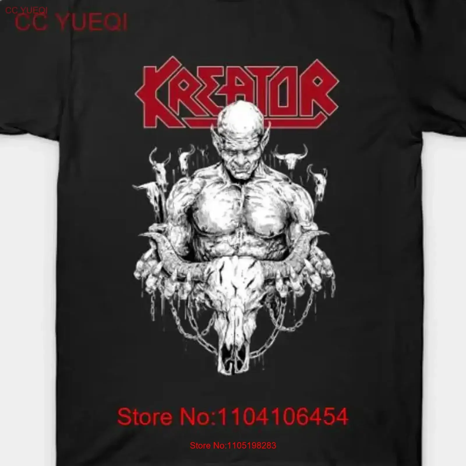 Фото Футболка Kreator Band с одной стороны, новинка, ХЛОПКОВЫЙ, винтажный, мягкий, слегка графический топ для повседневной носки, дышащий, растянутый №1