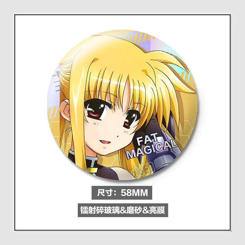 Волшебная девочка лирическая фигурка Nanoha Takahi значок жесть ручной работы брошь
