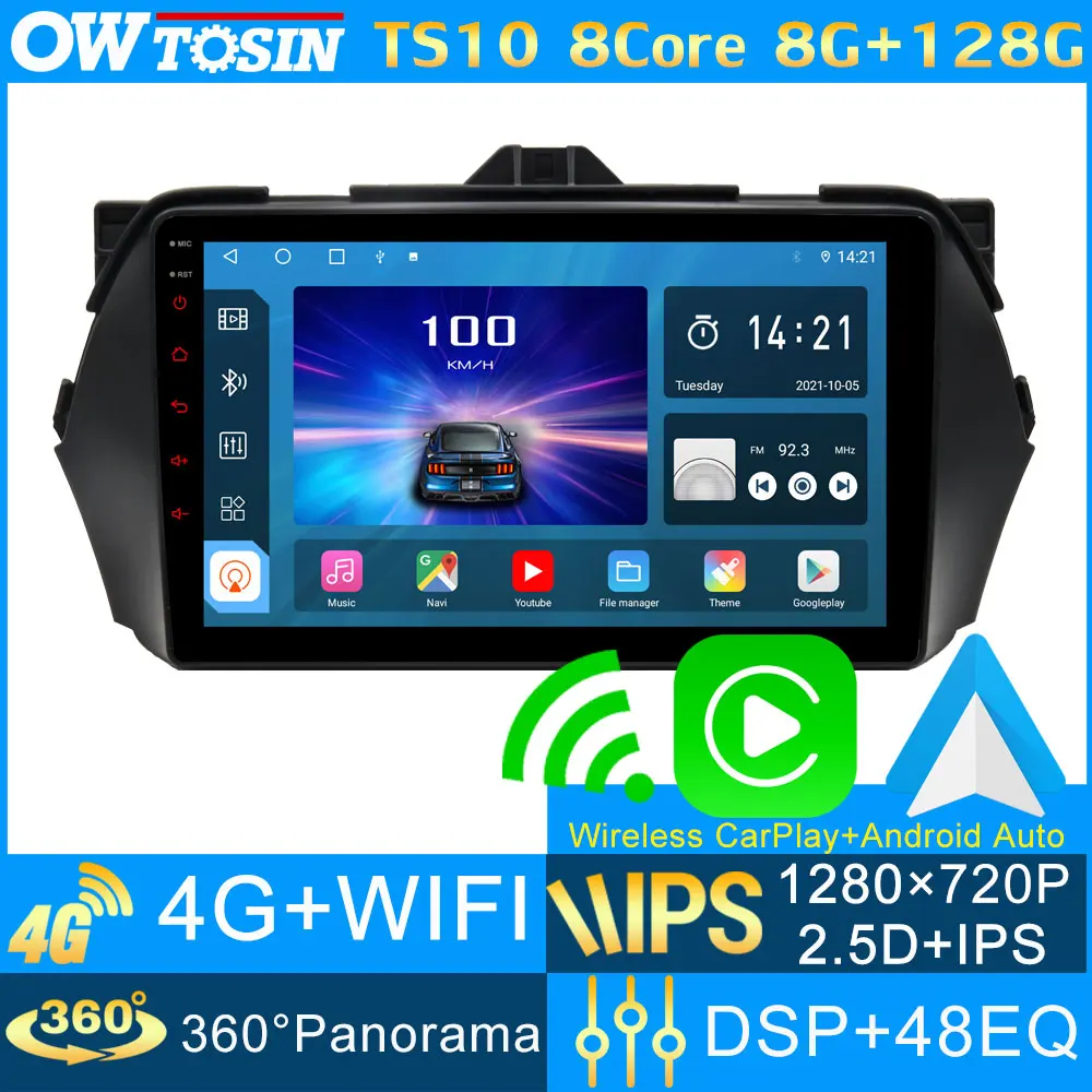 Автомобильная Мультимедийная стереосистема TS10 8 ядер ГБ + 128 IPS 1280*720P Android для Suzuki