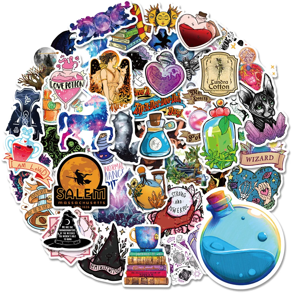 

10/30/50PCS Cartoon Medieval Magic Cross Creative Doodle Sticker Bicycle Scooter Car Helmet Laptop Computer Wholesale
