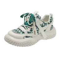 2022 spring shoes woman sneakers green shoes double color laces platform sneaker woman fashion shoes mixed colors