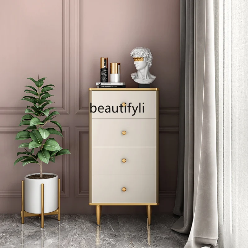 

yj Light Luxury Chest of Drawers Italian Modern Minimalist Advanced Side Cabinet Bedroom Drawer-Style Storage Locker