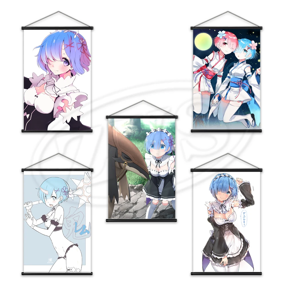 

Картина Rem Ram на холсте, настенный Классический плакат с надписью «Re:Zero»