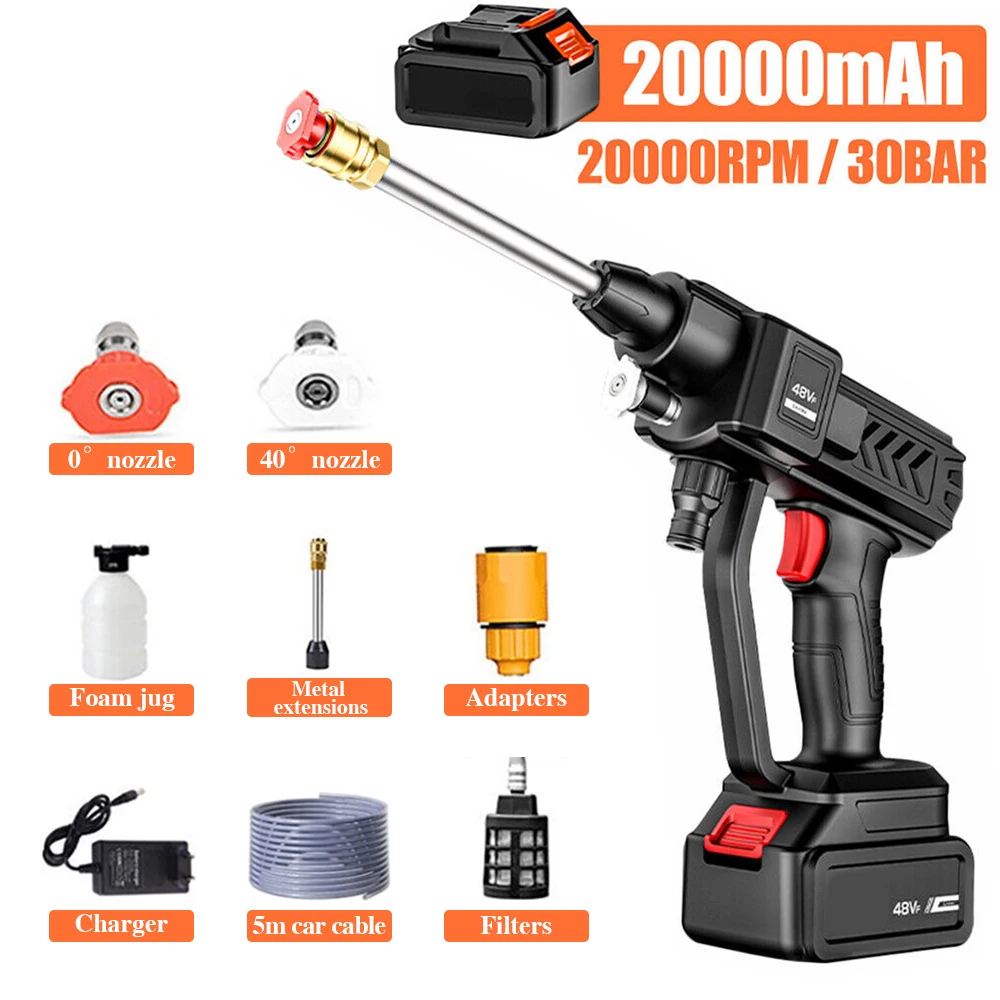 

Электрический мойщик высокого давления, Аккумуляторный водный пистолет для мойки автомобиля, 30 бар