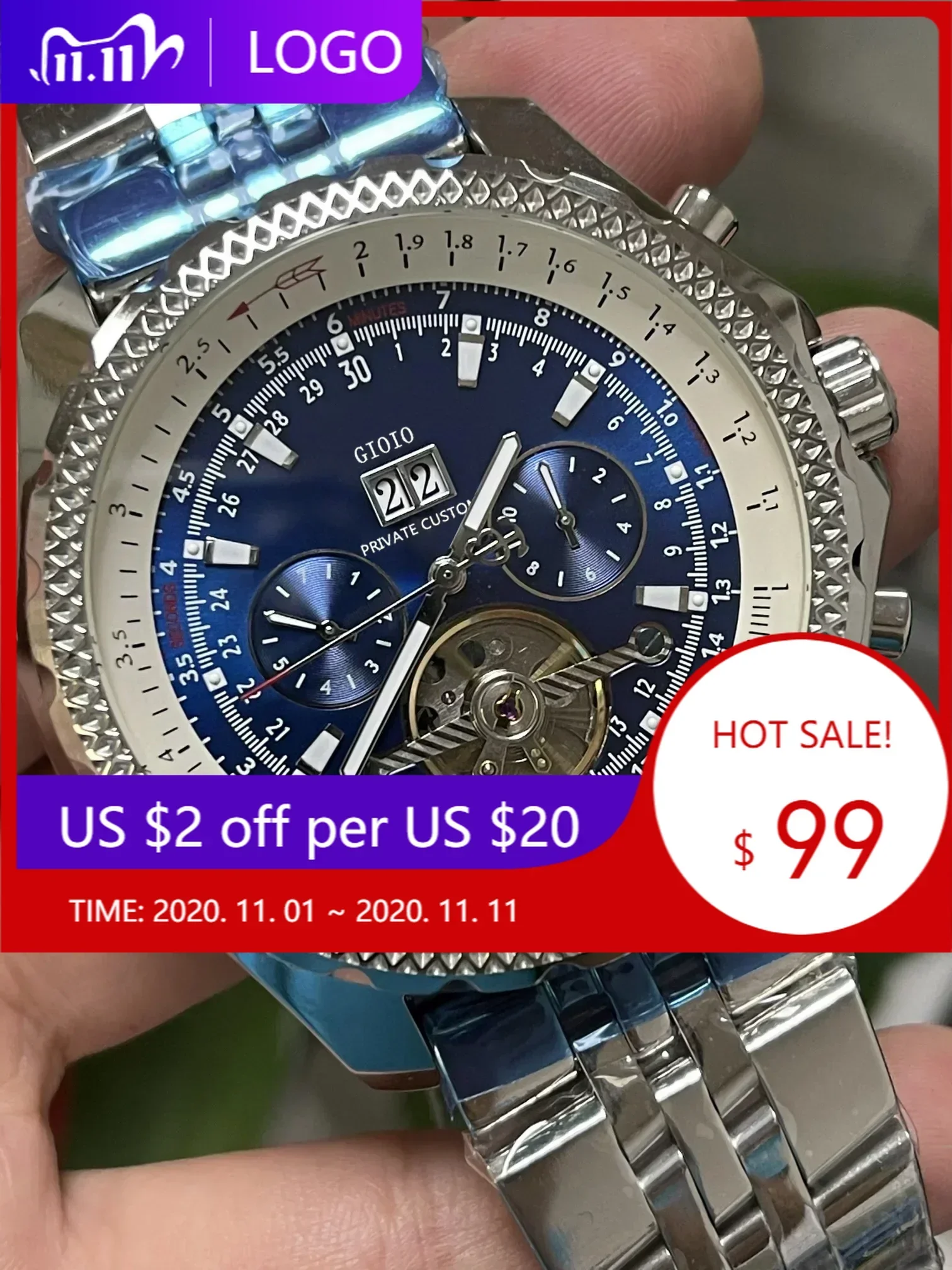 Luxury Mens Automatic Mechanical Watch Black Brown Leather Tourbillion Rose Gold Stainless Steel Luminous Sapphire Calendar