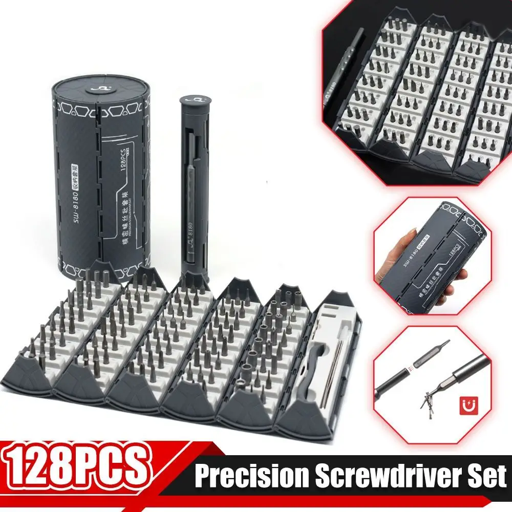 

128 In 1 Precision Screwdriver Set Magnetic S2 Repair Hand Tool Kit Reel Storage Design Manual Disassembly Repair Tools