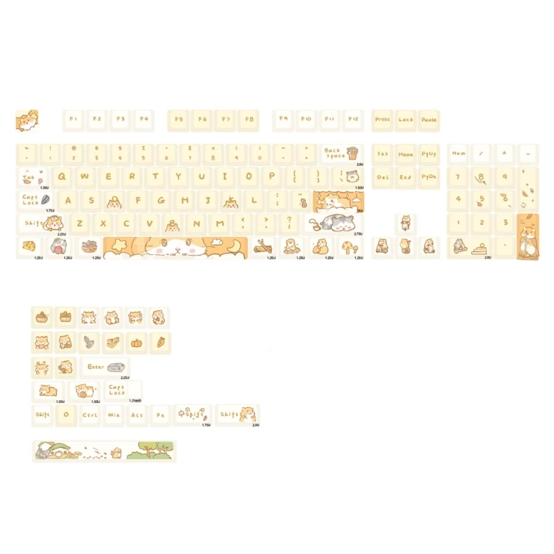 

131 Keys Keycaps XDA Cartoon Keycaps PBT DyeSublimation Mechanical Keyboard Keycap Anti Grease Coating