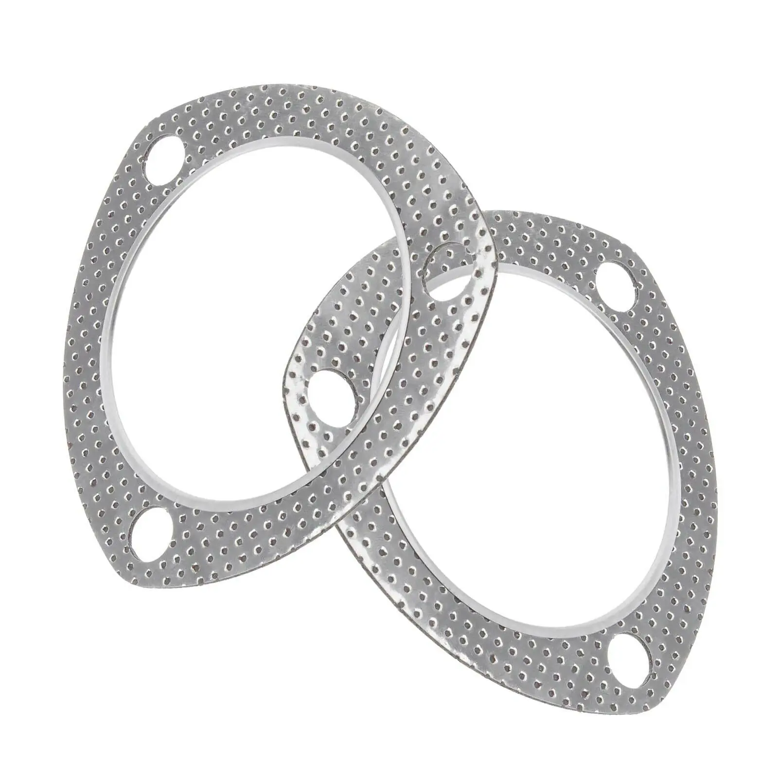 

2x 2.5" Car Exterior Parts Exhaust Header Down Pipe Manifold Collector Flange Exhaust Gasket 3 Bolt Aluminum Equippments