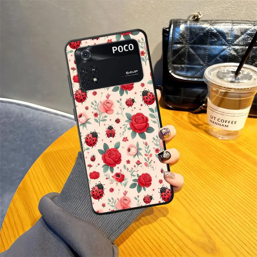 Фото Экзотический чехол с цветочным принтом для Xiaomi Poco X8 F8 M3 M4 M7 Pro C75 C71 M5 C61 F3 C50 F1 X3 X4 X5 X7 Pro Funda Phone Cover №5