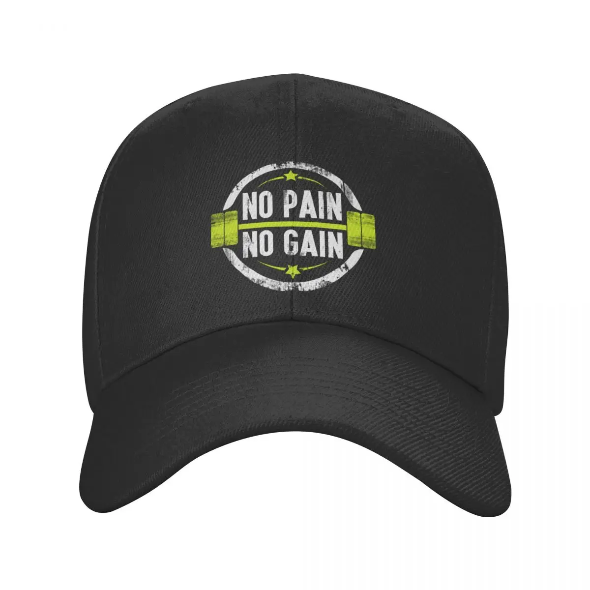 

New Custom No Pain No Gain Baseball Cap Men Women Adjustable Bodybuilding Fitness Gym Dad Hat Streetwear Snapback Caps Sun Hats