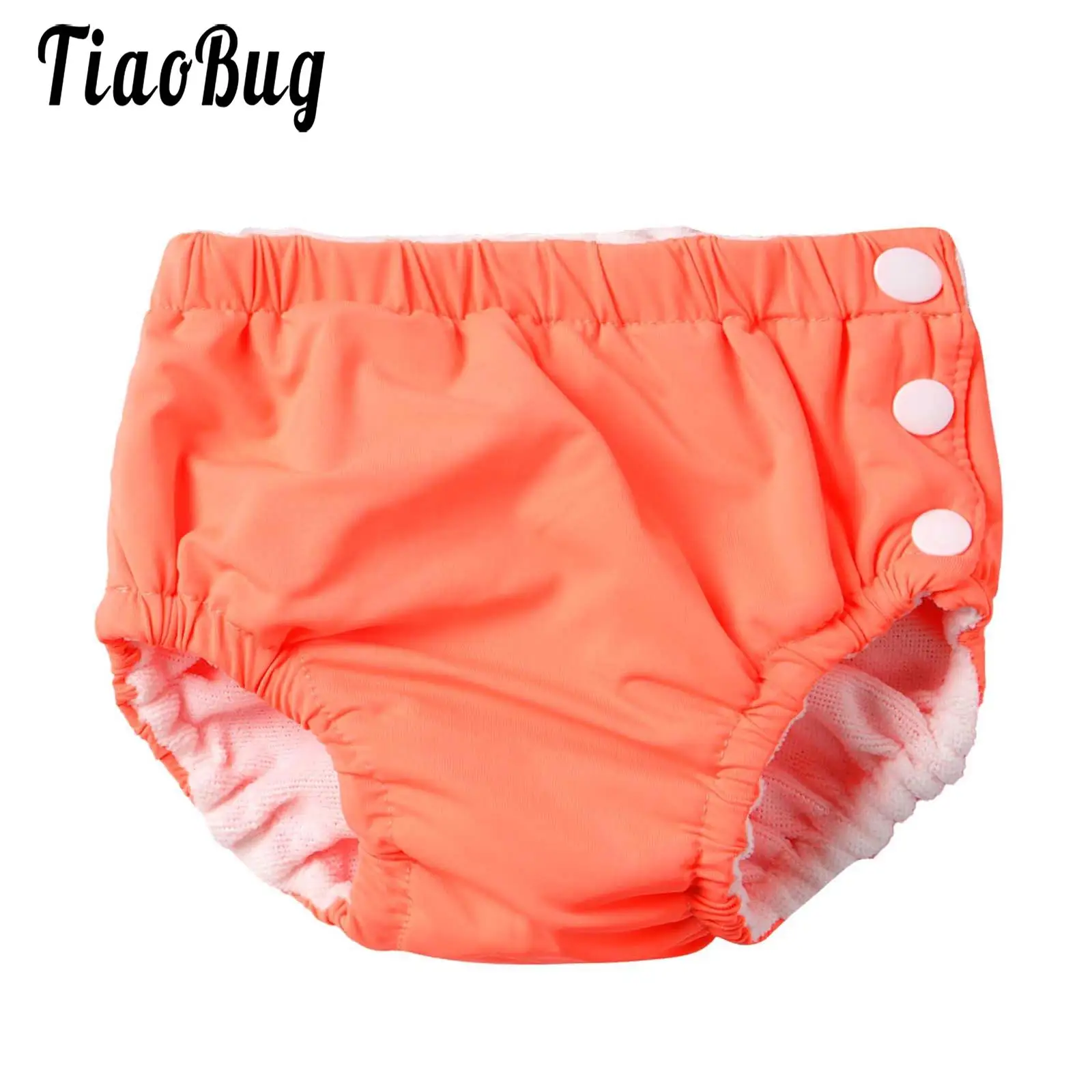 Infant New Baby Girls Boys Swimming Trunk Reusable Diapers Washable Panties Elastic Waistband Button Closure Shorts Swimwear