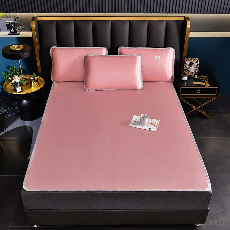 

Home Textiles Easy-to-clean Printing Foldable Summer Cool Sleeping Mat Pillowcase Ice Silk Mattress Sheets for Household Use