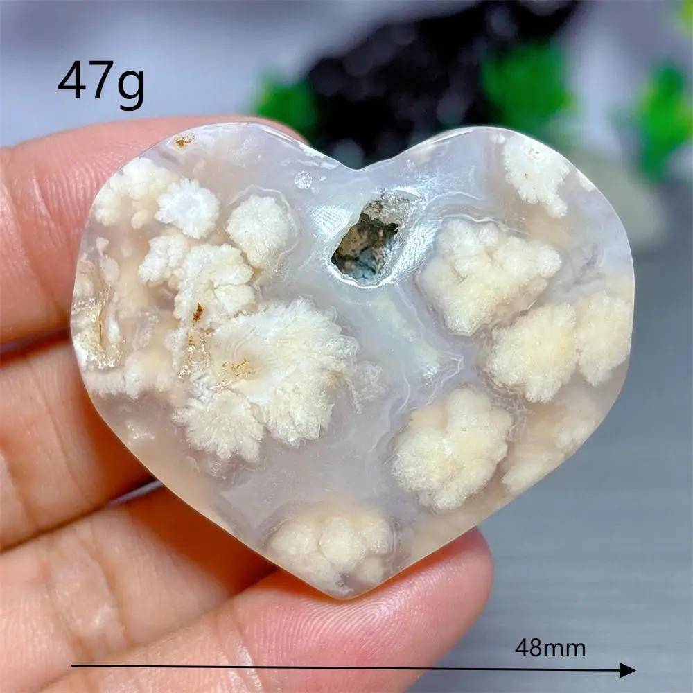 Натуральный кристалл Сакура Яшма Агат Сердце