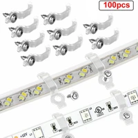 100pcs led light strip mounting bracket silicone fixing clip for 3528 5050 5630 3014 rgb led light stripincluding screws