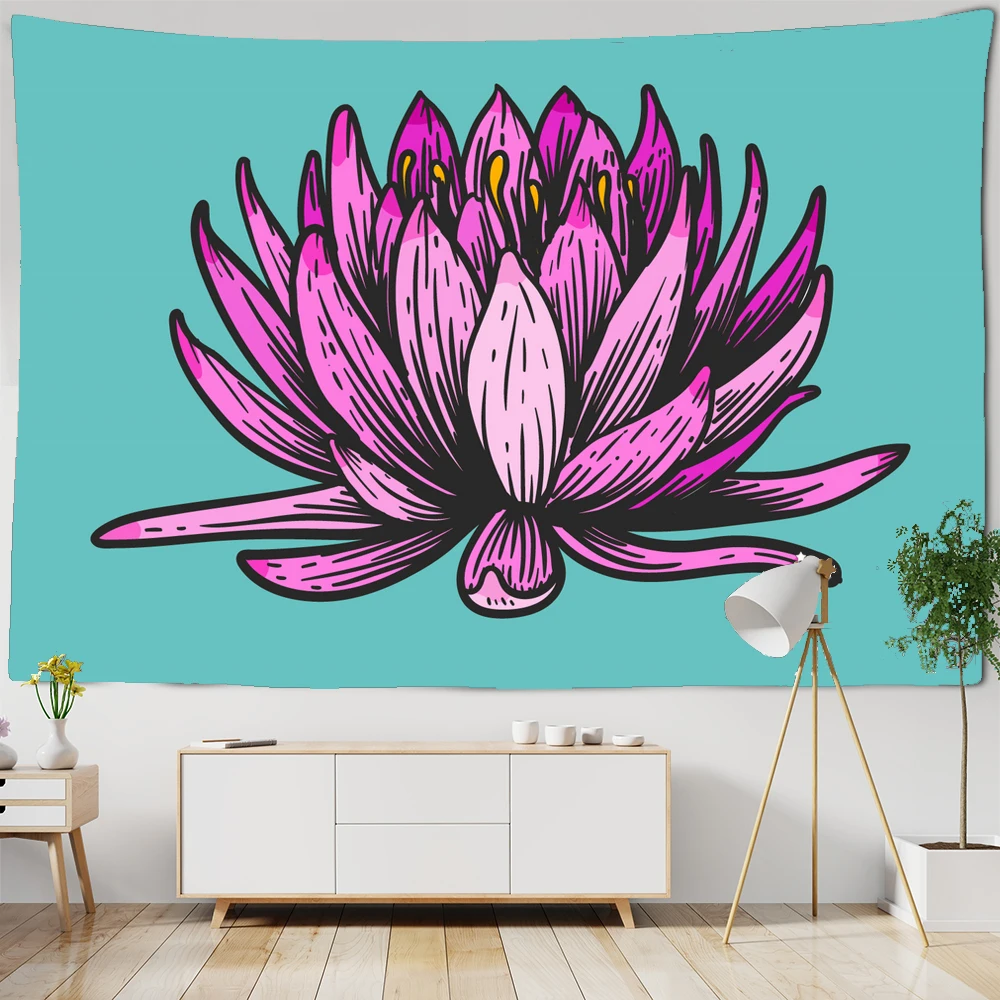 

Flower Tapestry Wall Hanging Bohemian Hippie Aesthetics Room Bedroom Art Tapestries Cloth Decor Beach Towel Wall Blanket