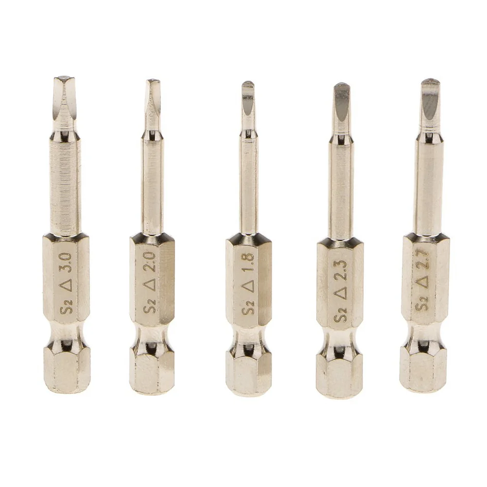 

5 Pcs Electric Screw Driver Hex Screwdriver Bits Magnetic Triangle Head S2 Steel