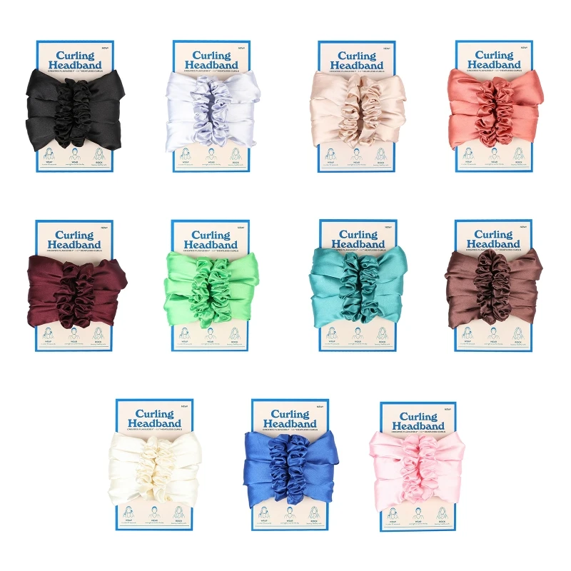 

Heatless Curling Headband No Heat Curlers Ribbon Hair Rollers DIY Styling Tool