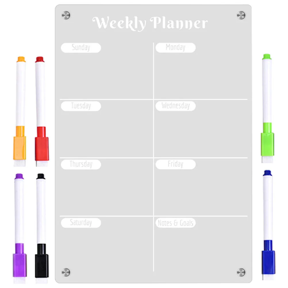 

Weekly Planner Board Clear Magnetic Dry Erase Fridge Daily Schedule Whiteboard Acrylic Whiteboards Planning Kitchen