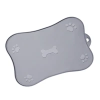 dog bowl mat dog mat for food and water pet feeding mat for floors silicone pet placemat tray bone shaped with raised edge