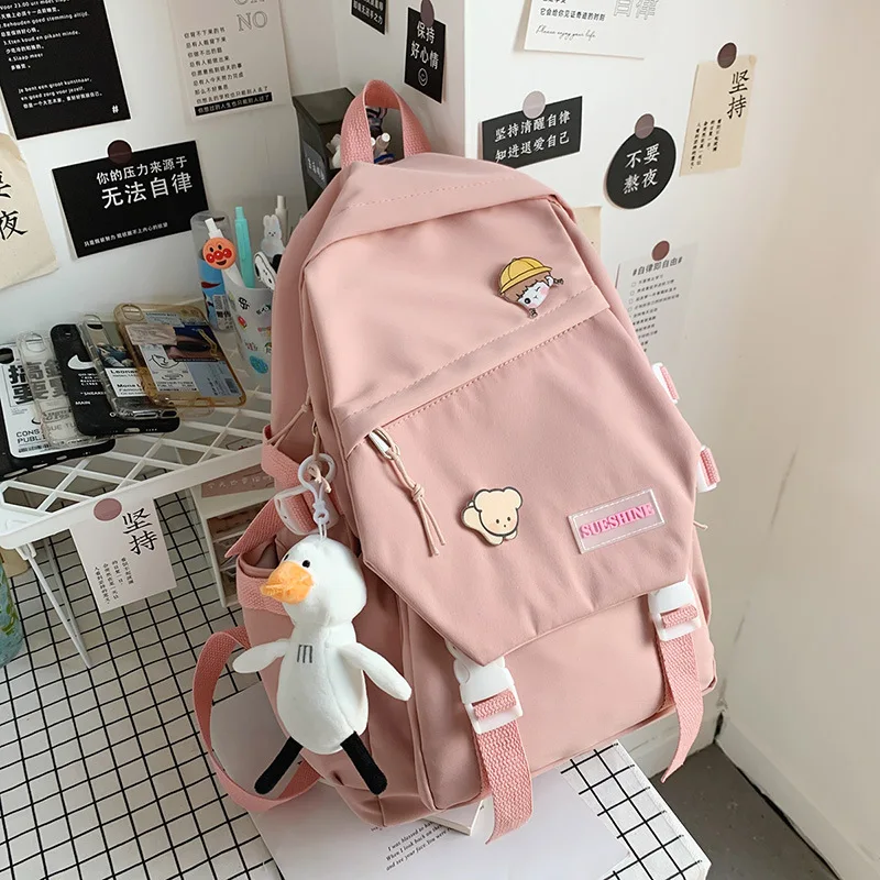 Женский рюкзак для девочек-подростков, школьные сумки средней школы, милый нейлоновый рюкзак 2022, повседневный стиль колледжа