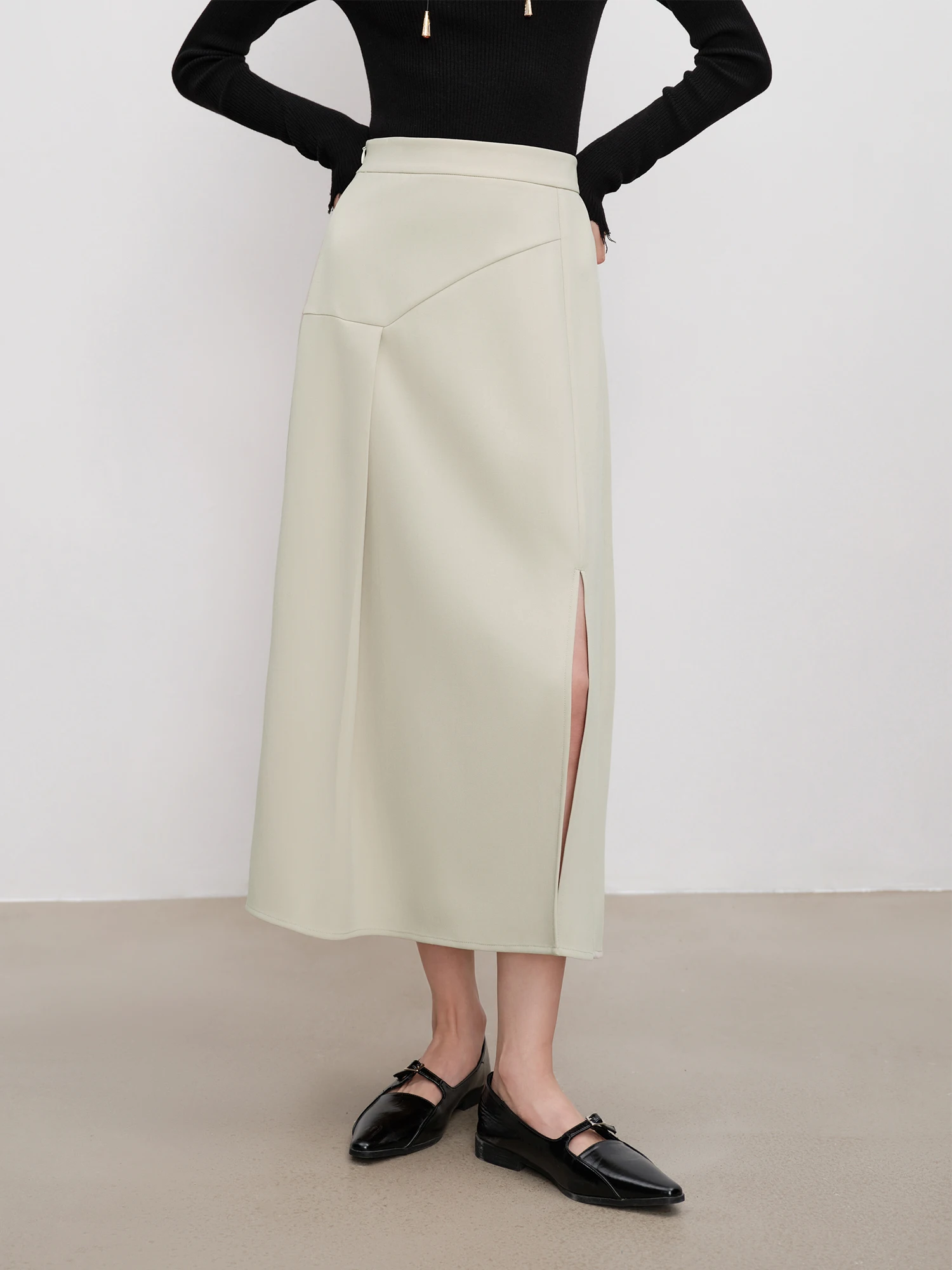 ZIQIAO драпированная универсальная повседневная юбка трапециевидной формы для