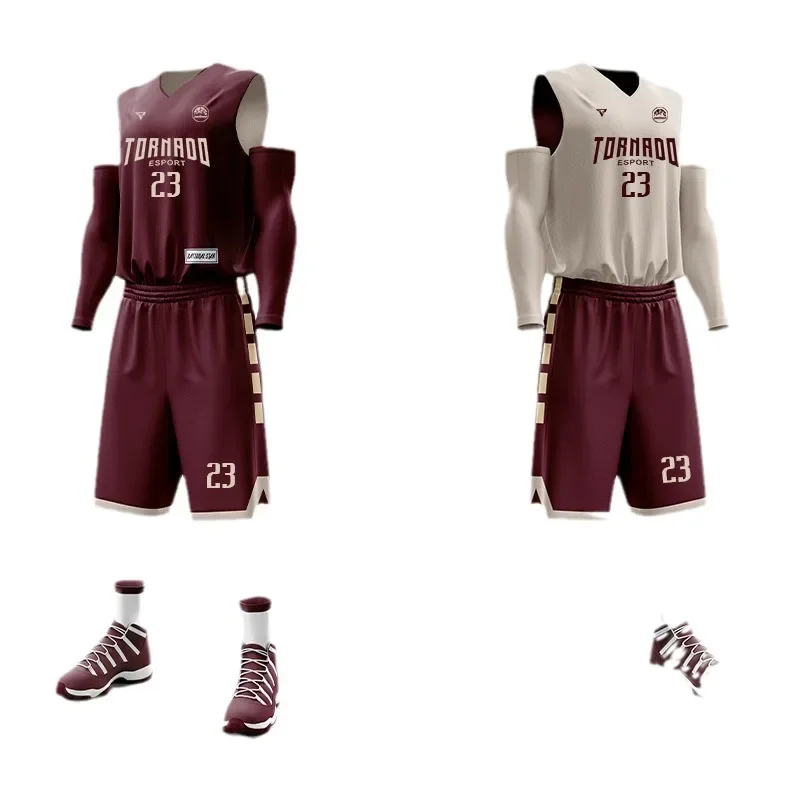 Двусторонний баскетбольный Трикотажный костюм для мужчин и женщин форма команды
