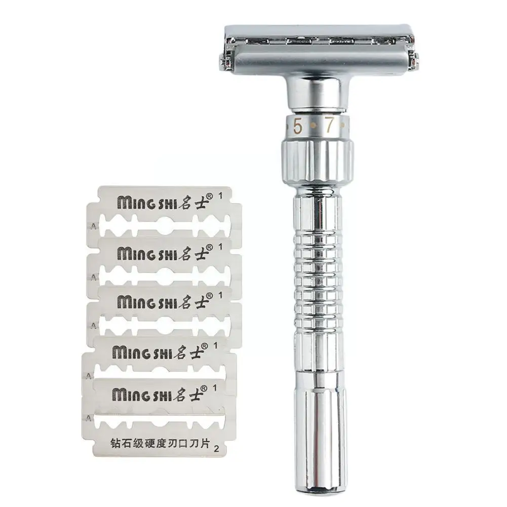 

Wet Shaving Safety Blade Razor Shaver Men's Manual 5 Mens Adjustable Gear Hair Nine Care Double Beard Edge With Blades Shav J6L4