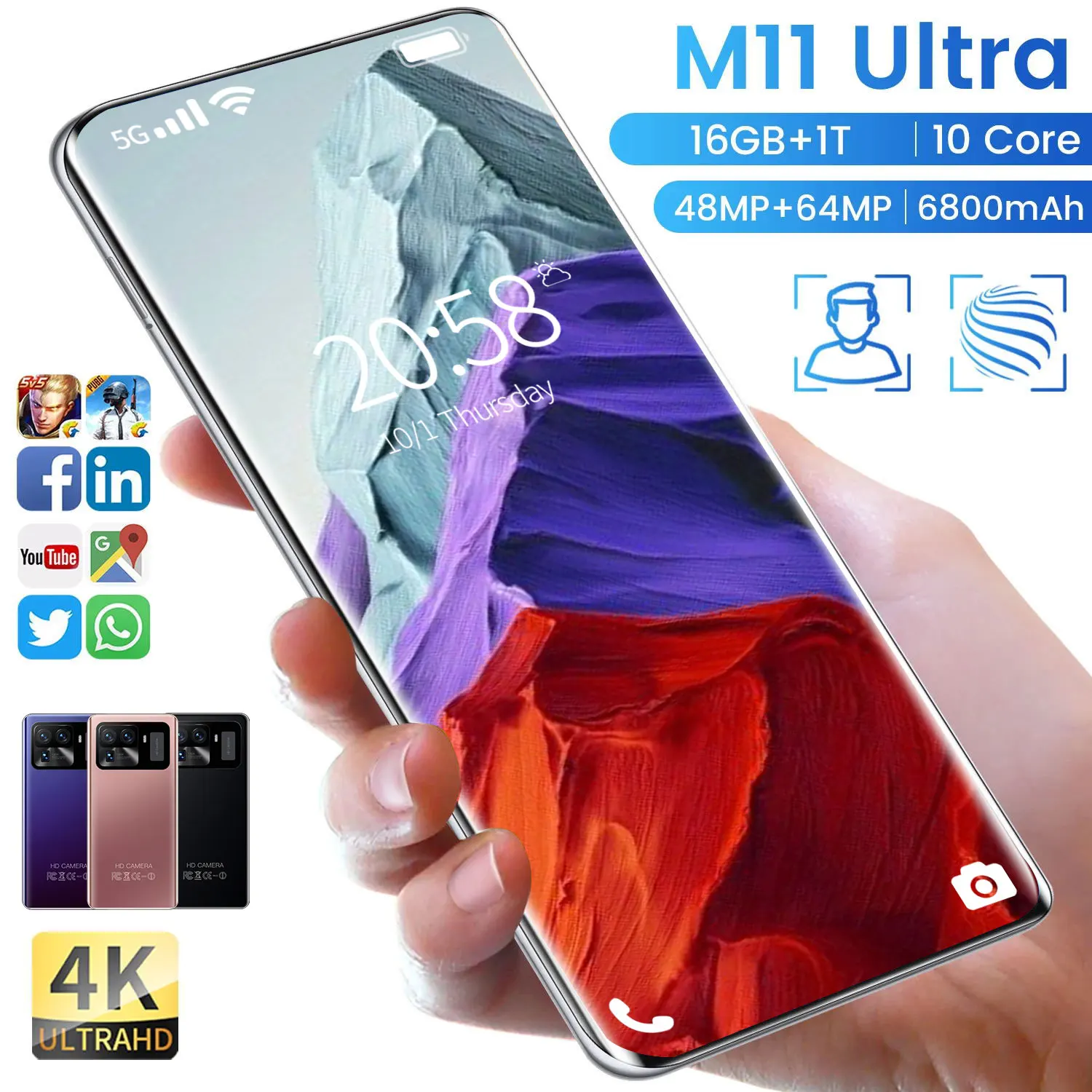 Смартфон Android 7 3 16 ГБ + 1 ТБ 6800 мАч |