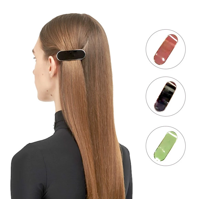 

French Style Color Letter Hairpin Spring Clip Gentle Temperament Luxury Brand Popular Accessories Fashionable Geometric Design