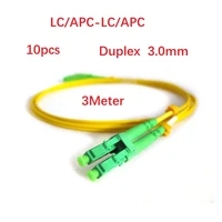 3meter 10pcs lcapc lcapc single mode g652d duplex core 3 0mm yellow lszh jacket fiber optic patch cord