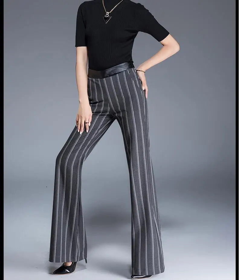 new autumn winter fashion casual plus size brand female women thick high waist flare pants