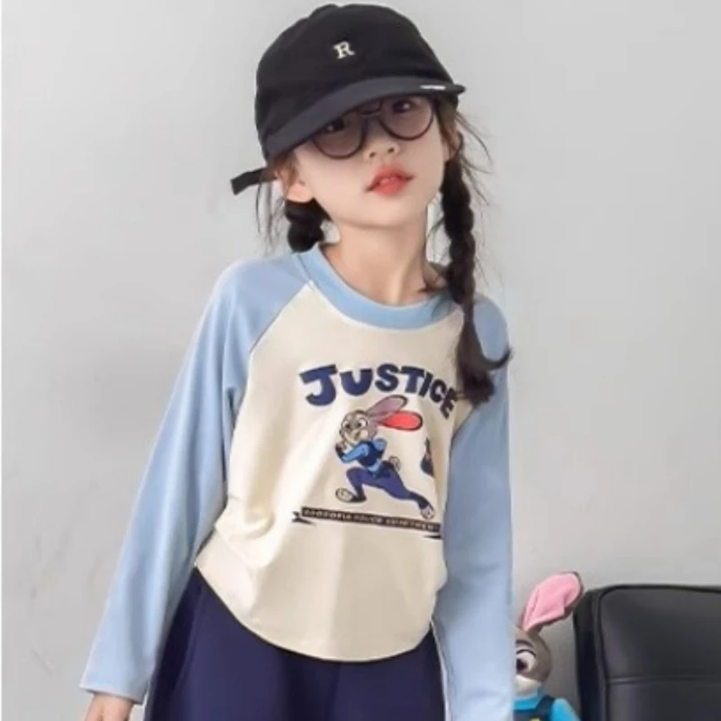 Костюм для девочек Bunny Officer Judy: осенний комплект из 3 предметов (толстовка с капюшоном, футболка и спортивные брюки), детский спортивный костюм в стиле преппи (art.: 3920d80fac09e) - 3920d80fac09e
