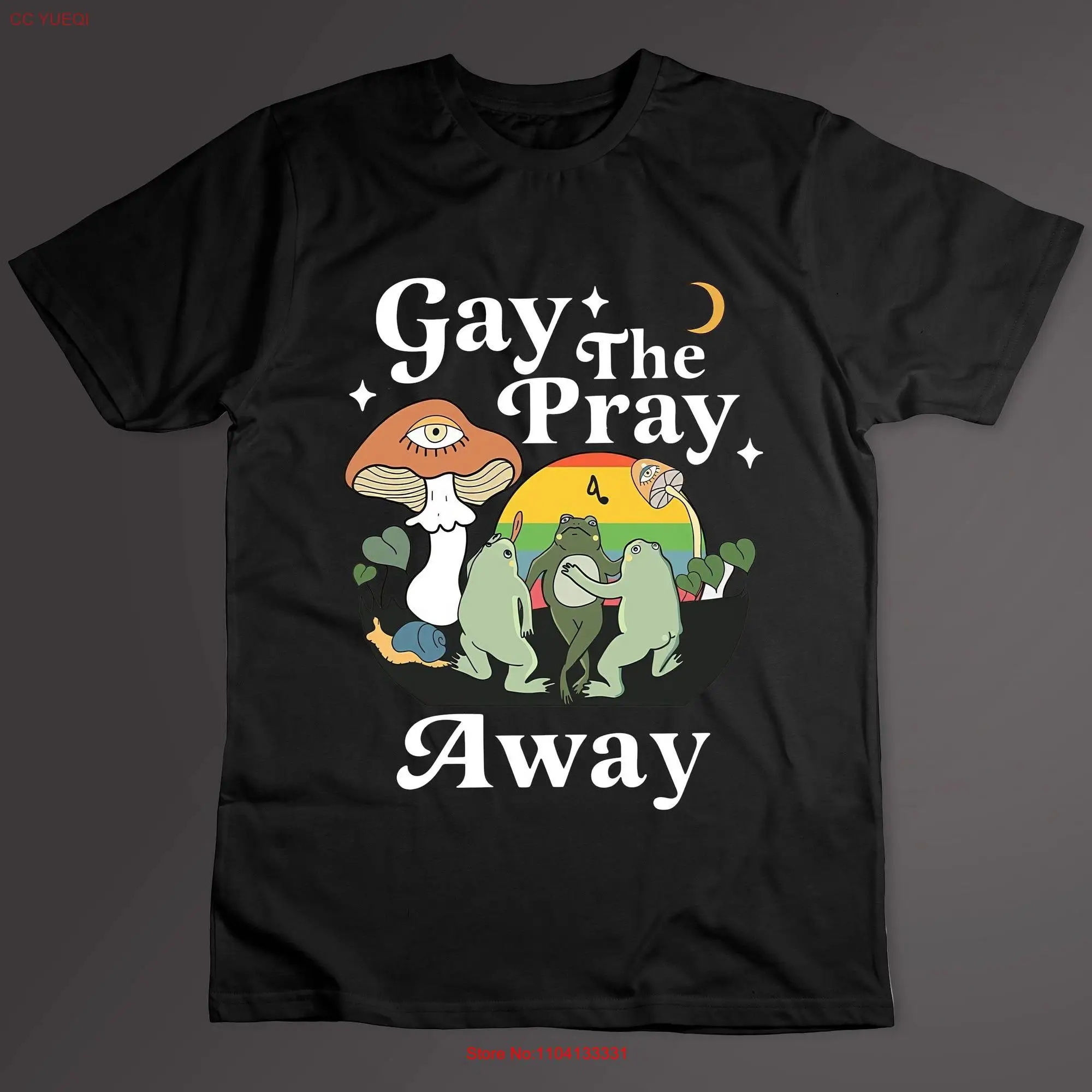 Винтажная футболка с длинным или коротким рукавом изображением гриба лягушки