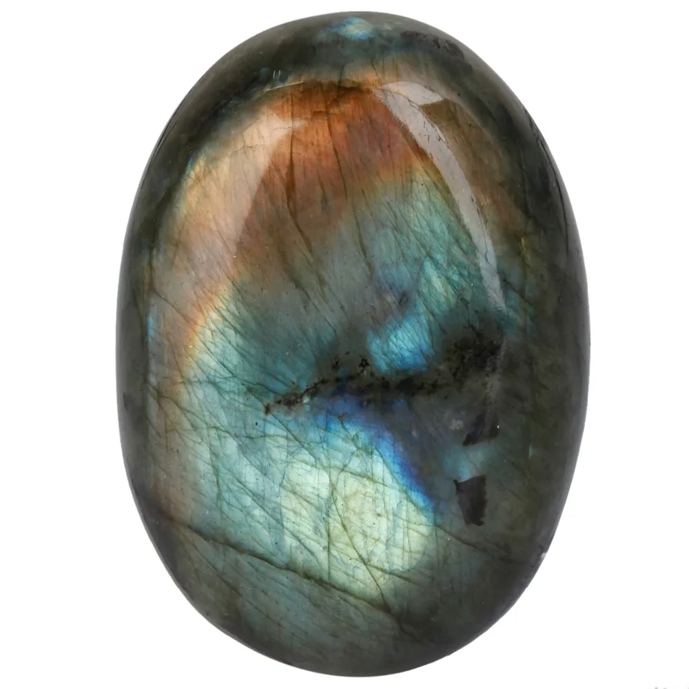 TUMBEELLUWA Natural Labradorite Palm Stone Crystal Healing Gem stone Pebble Worry Therapy Irregular Shape Decoration