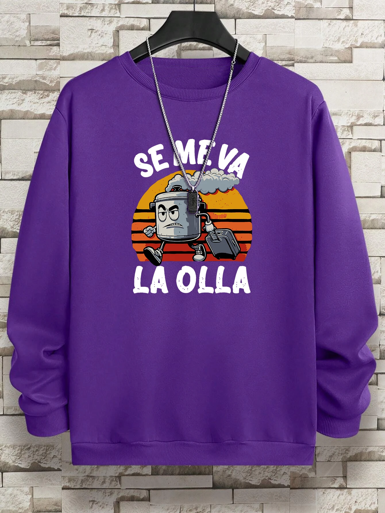Se Me Va La Olla Prints Man Hoodies Comfortable Fleece Warm Crewneck Sweatshirts Casual Loose Pullovers Men Female Sportswear