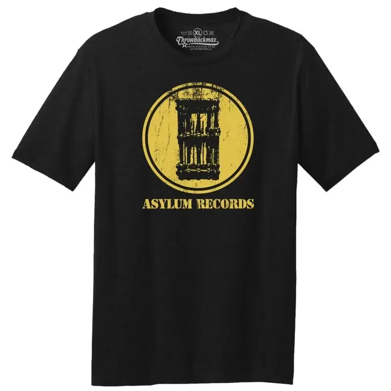 Фото Черная футболка Throwbackmax Asylum Record Label Classic Cut Premium Tri Blend №1