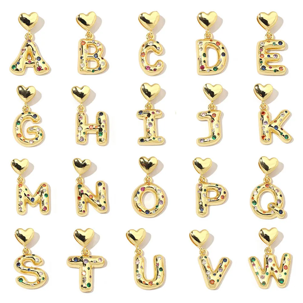 Vnistar 18-каратное золото цвет никогда не выцветает медь CZ сердце имя начальная