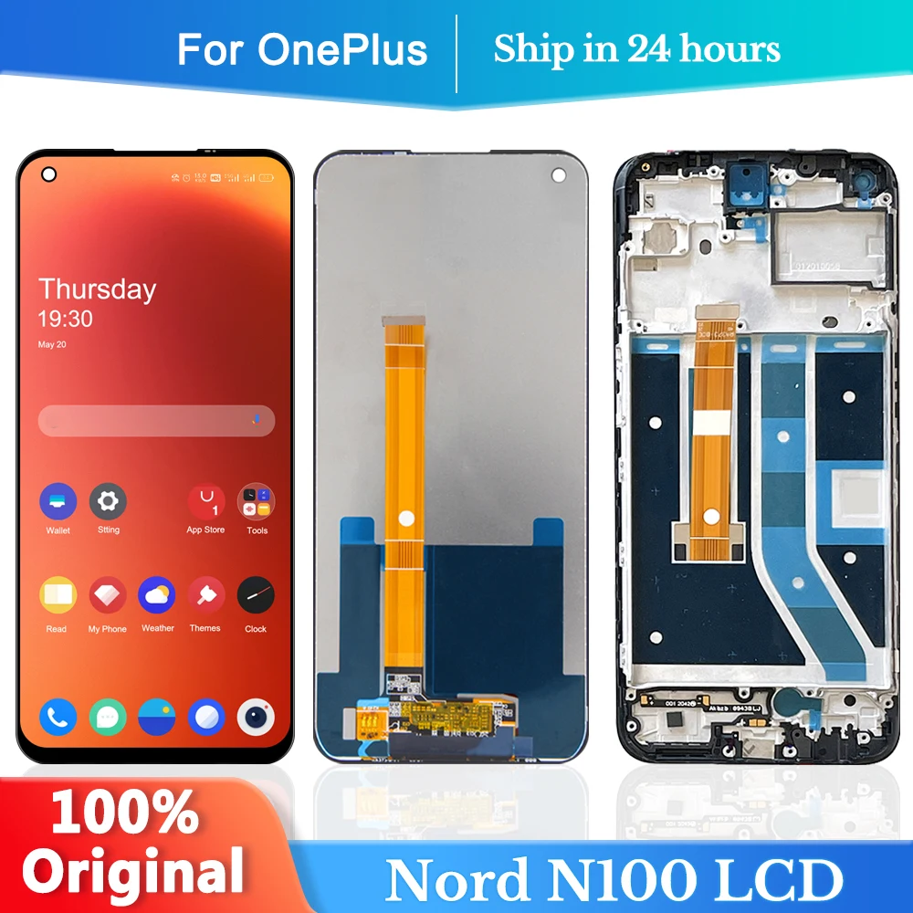 Оригинальный ЖК-дисплей 6,52 дюйма для OnePlus Nord N100, 10 сенсорных экранов, замена для One Plus BE2013, BE2015, BE2011, BE2012, ЖК-дисплей с рамкой