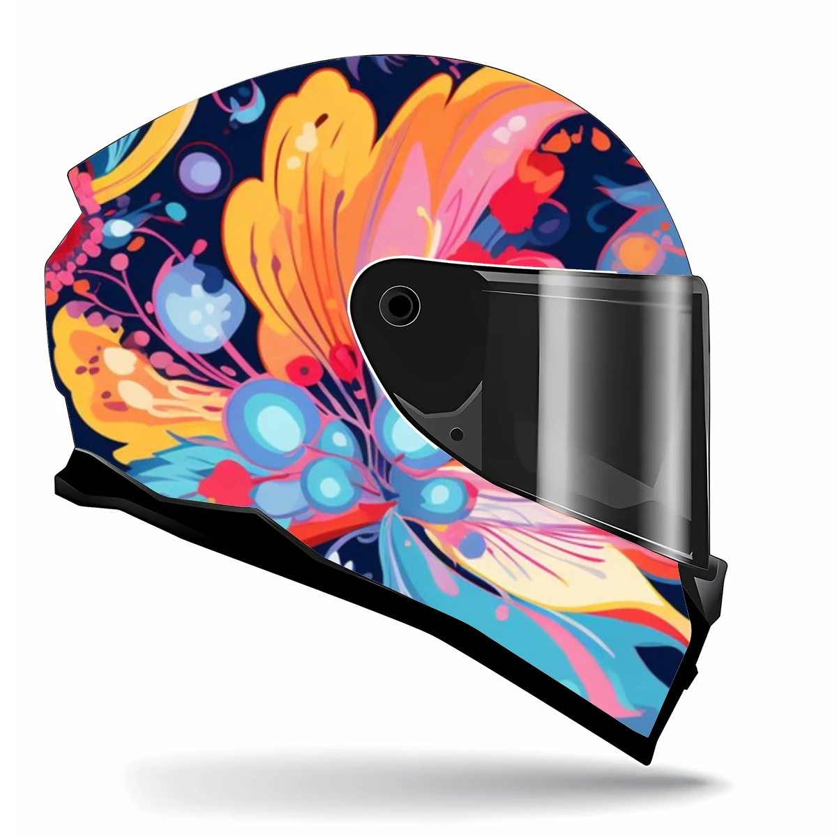 Многоцветная абстрактная Цветочная полная наклейка на шлем мотоциклетный