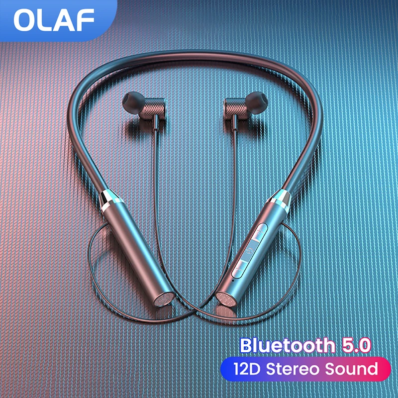 

Беспроводные наушники Olaf Bluetooth 5,0, наушники-вкладыши с шейным ободом, магнитные спортивные водонепроницаемые наушники, Bluetooth-гарнитура с мик...