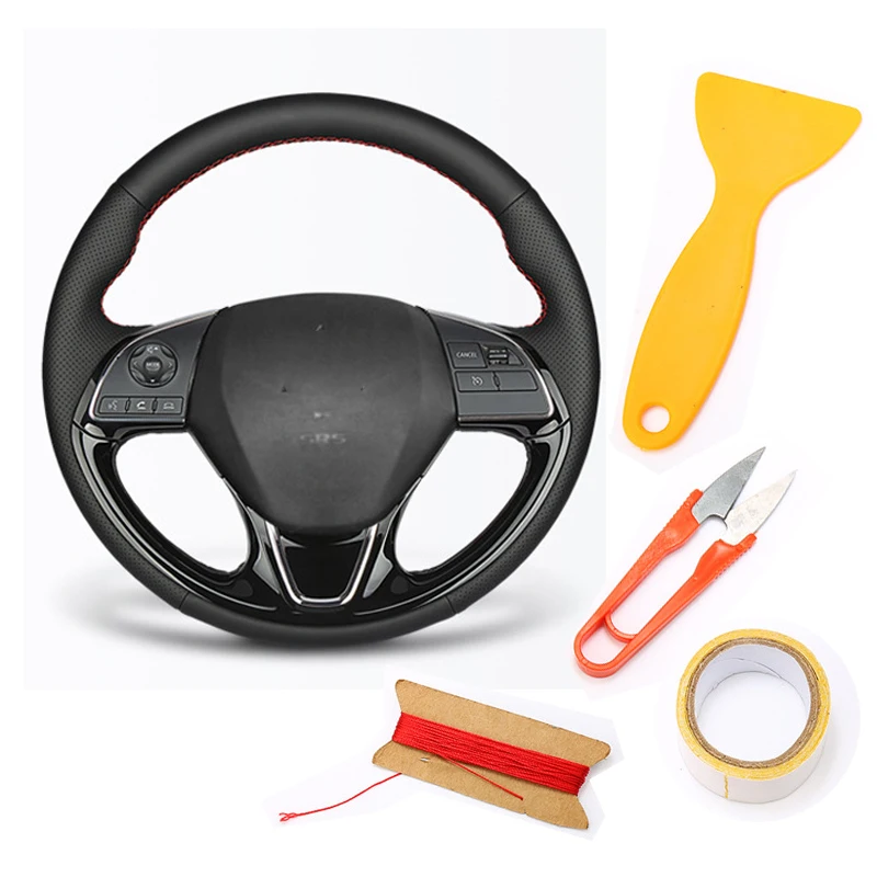 RAYFONE кожаный прошитый вручную чехол рулевого колеса автомобиля для Mitsubishi Outlander 2016
