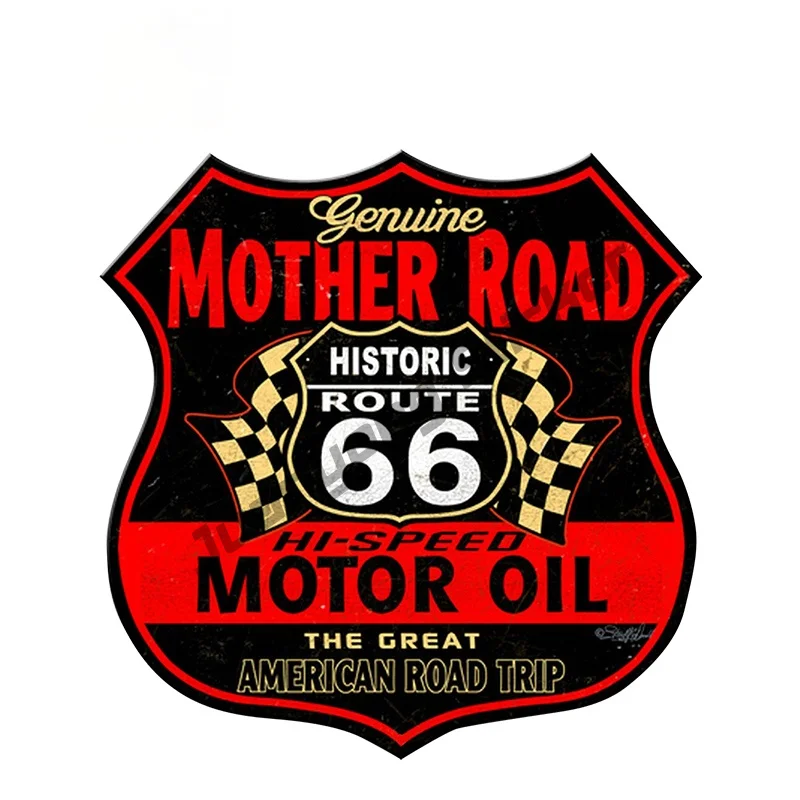 

MOTHER ROUTE Route 66 Service Sign JDM Refit Car Sticker for Windshield Bumper Motorcycle Helmet Anti Scratch Decal PVC13x12cm