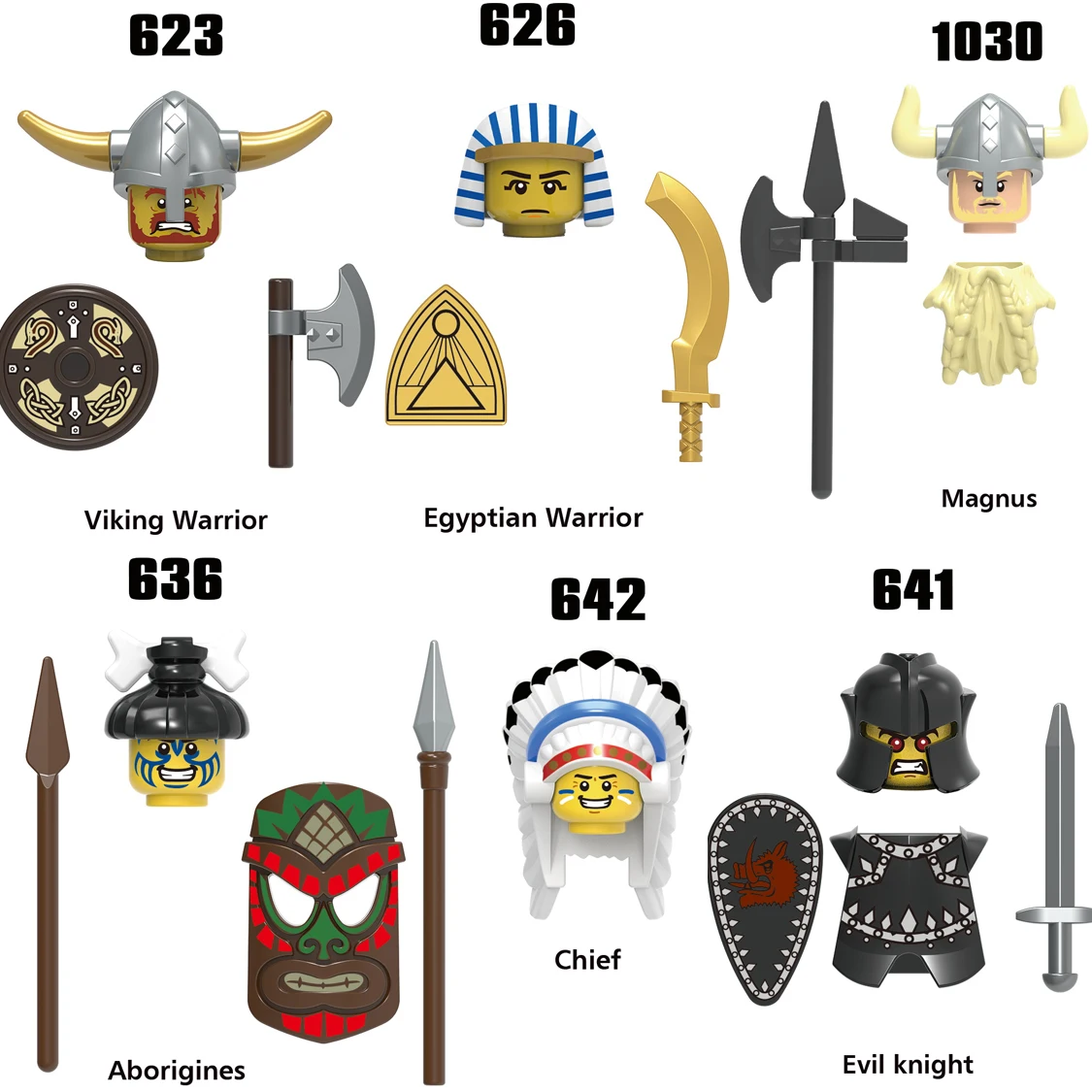 

10PCS Medieval Military Sets Figures Building Block Egyptian Roman Soldier Brick Helmet Sword Accessories DIY Christmas Gift Toy