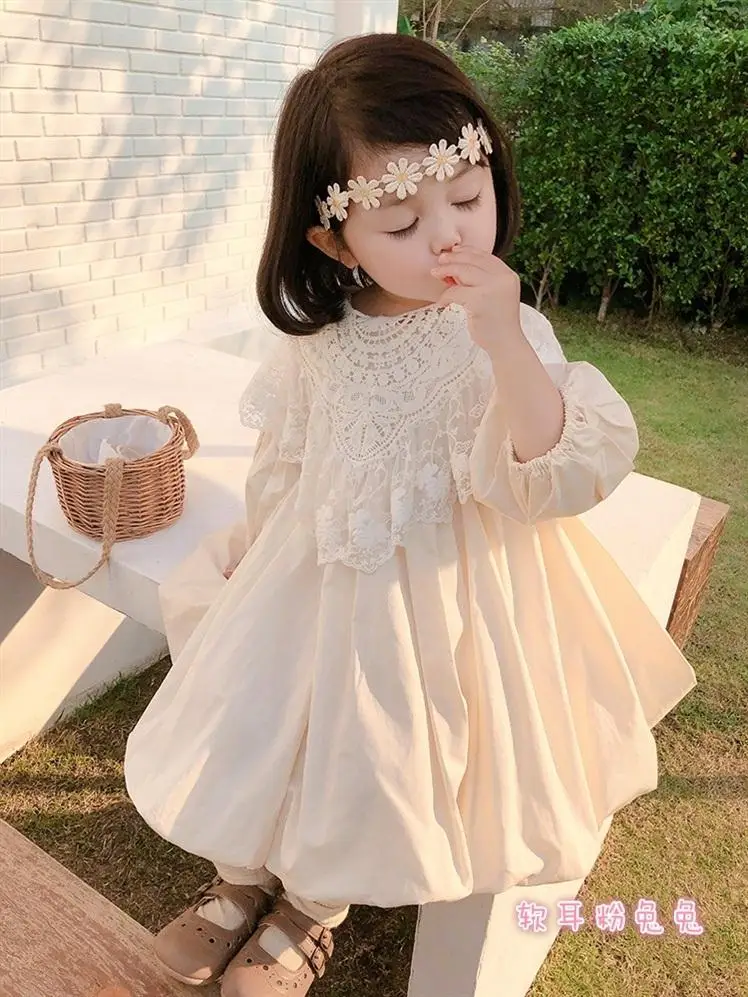 Fashion Kids Girls Dress Long Sleeve 100% Cotton Princess Fall Dress for Toddler Girl Clothes Autumn Dress