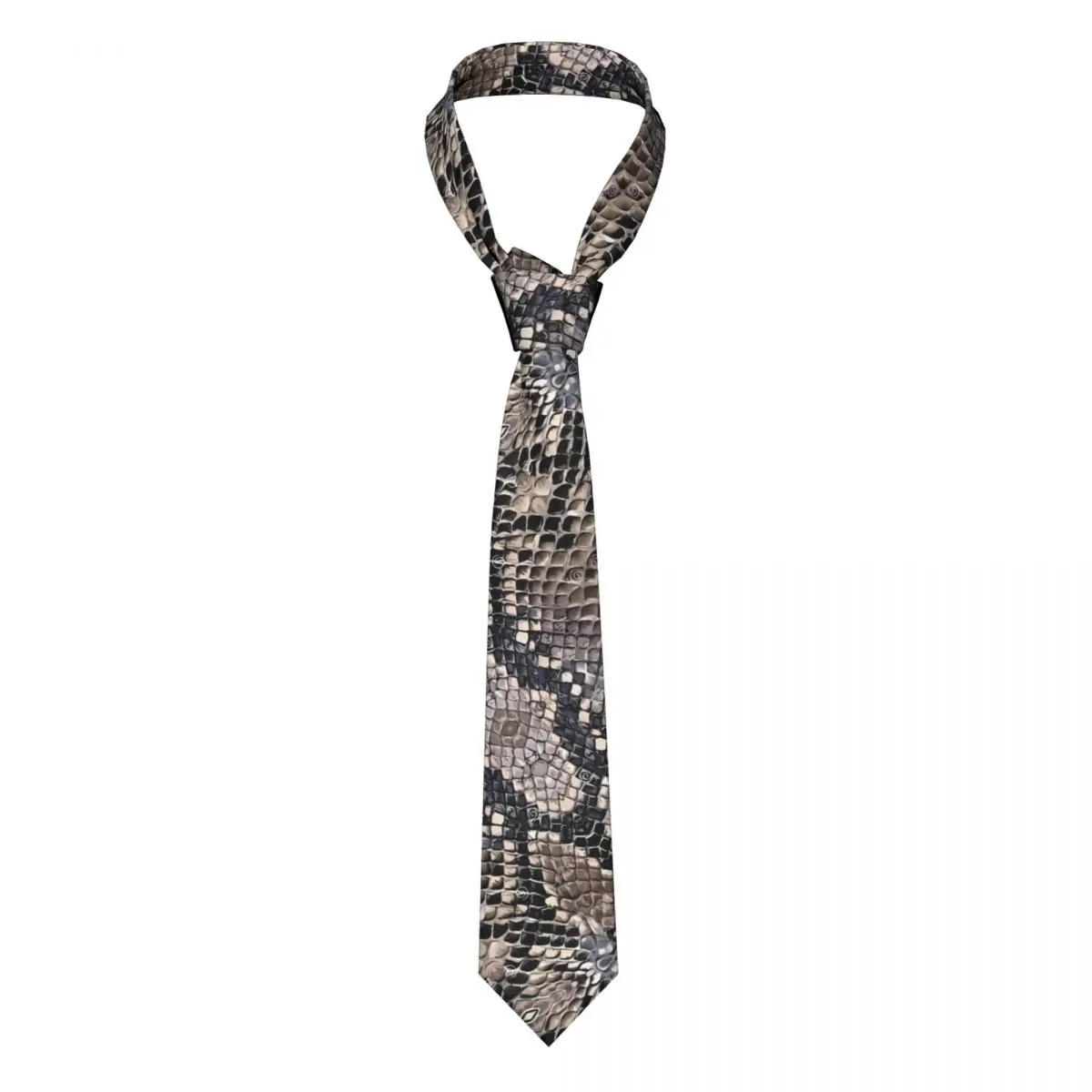

Snakeskin Print Tie Greys and Silvers 8CM Pattern Neck Ties Accessories Formal For Man Shirt Cravat