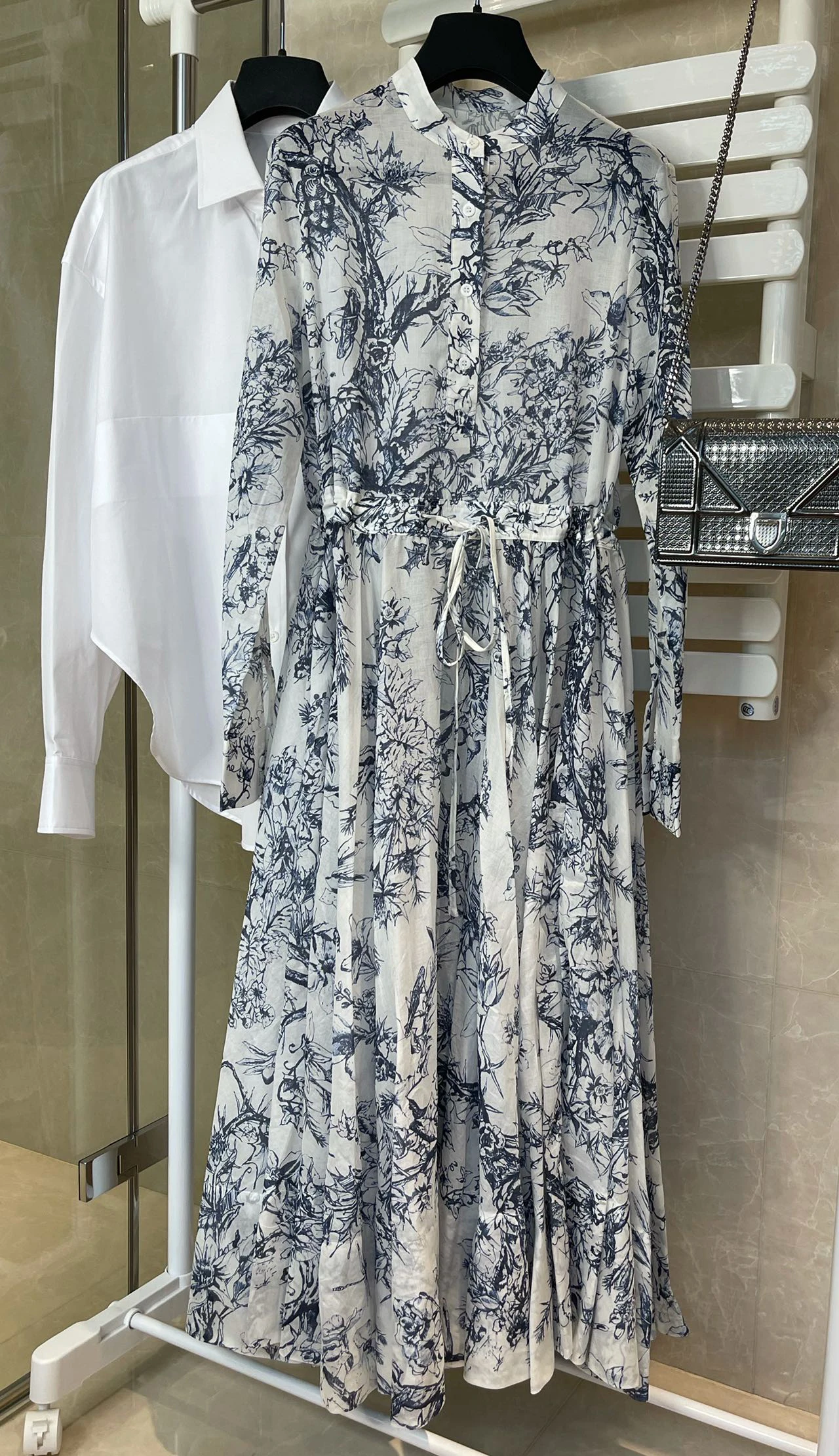 

Женское платье-туника средней длины, хлопковое элегантное платье-рубашка на бретелях-спагетти с принтом и длинным рукавом, лето 2019