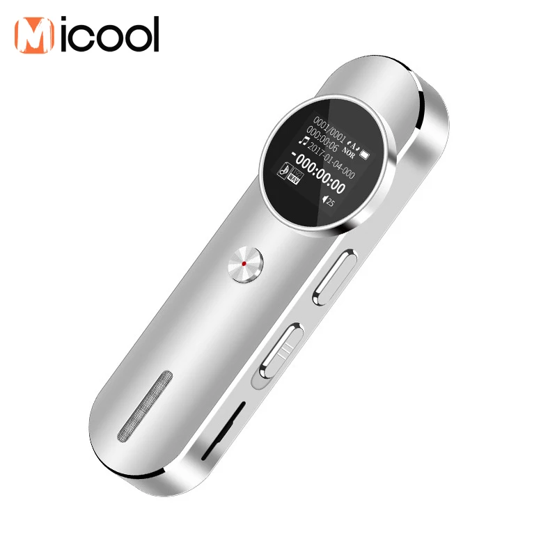 Portable Voice Recorder Pen LCD Screen Noise Reduction A-key Recording Sound Recorder Real-time Display MP3 Player for Interview