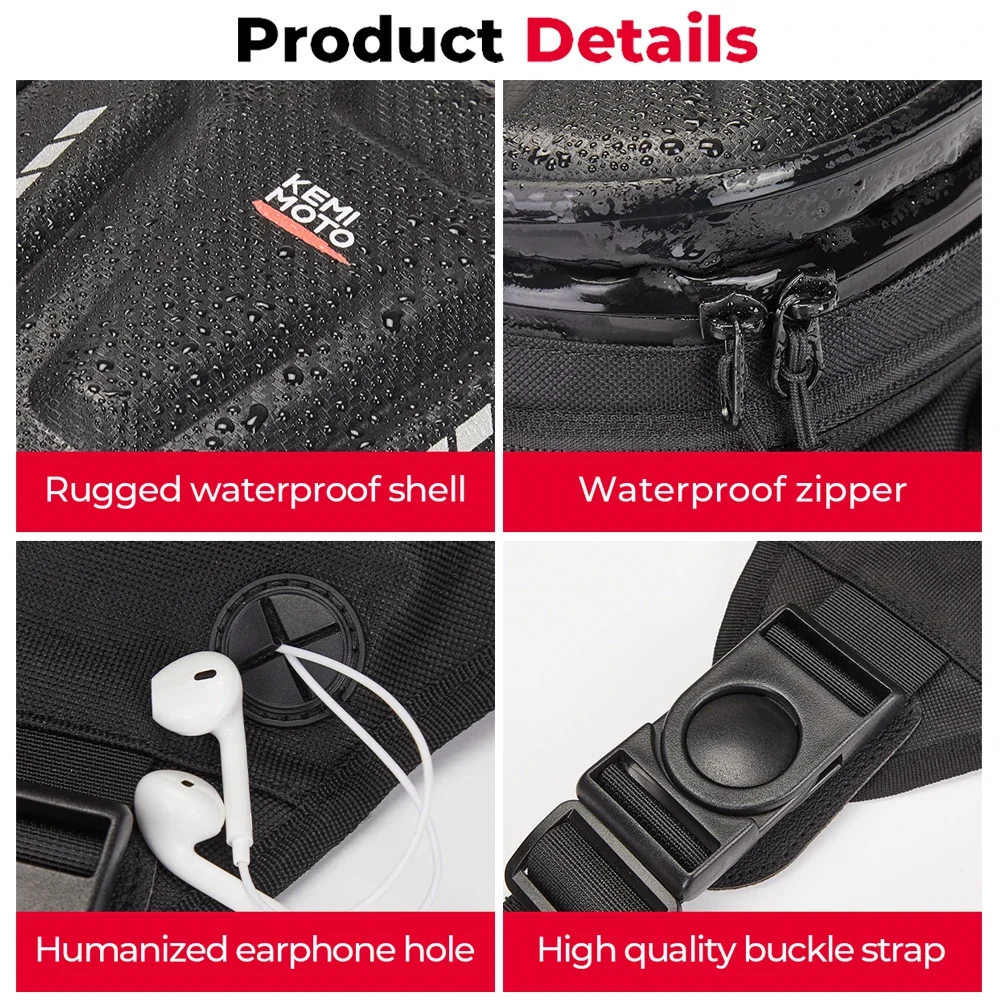 Сумка на топливный бак мотоцикла жесткий чехол с магнитной застежкой поясной